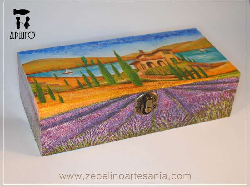 Caja  paisaje con lago