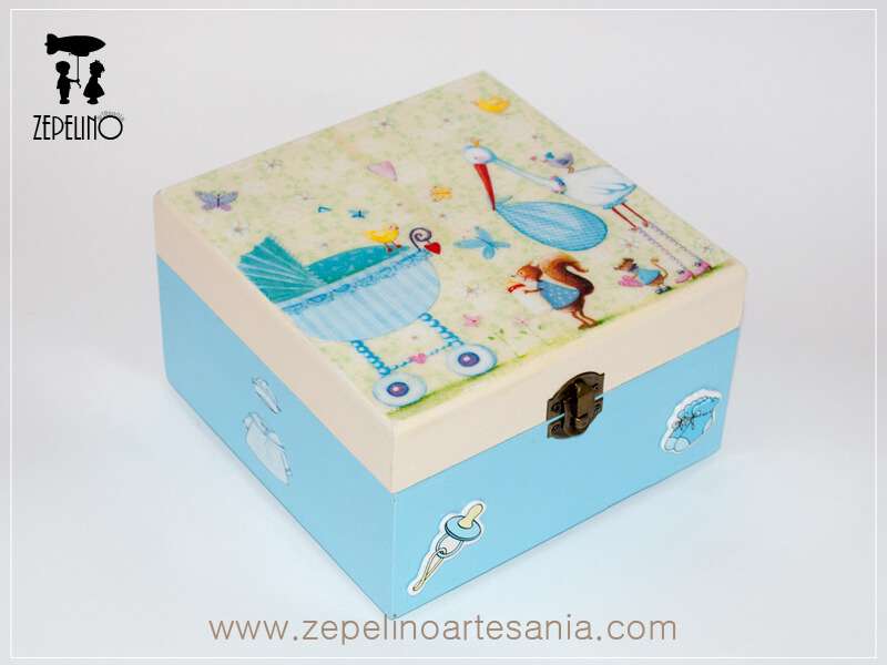 Caja bebe con cigüeña